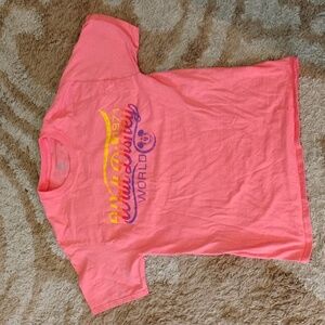 Pink Walt Disney World T-Shirt With Vintage Style Writing Women's Size Medium